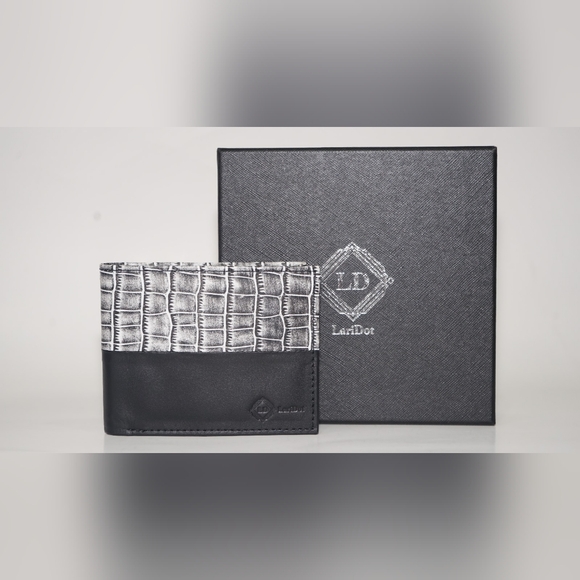 Genuine cow Napa crocodile texture Leather Men wallet - Picture 2 of 7